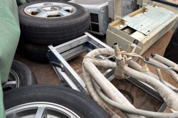 南区１軒家アルミタイヤとエアコン無料回収